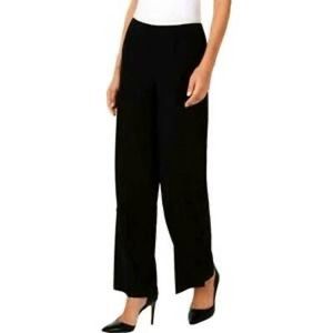 Nine West 10 Black Pants Stretch Button-Detail